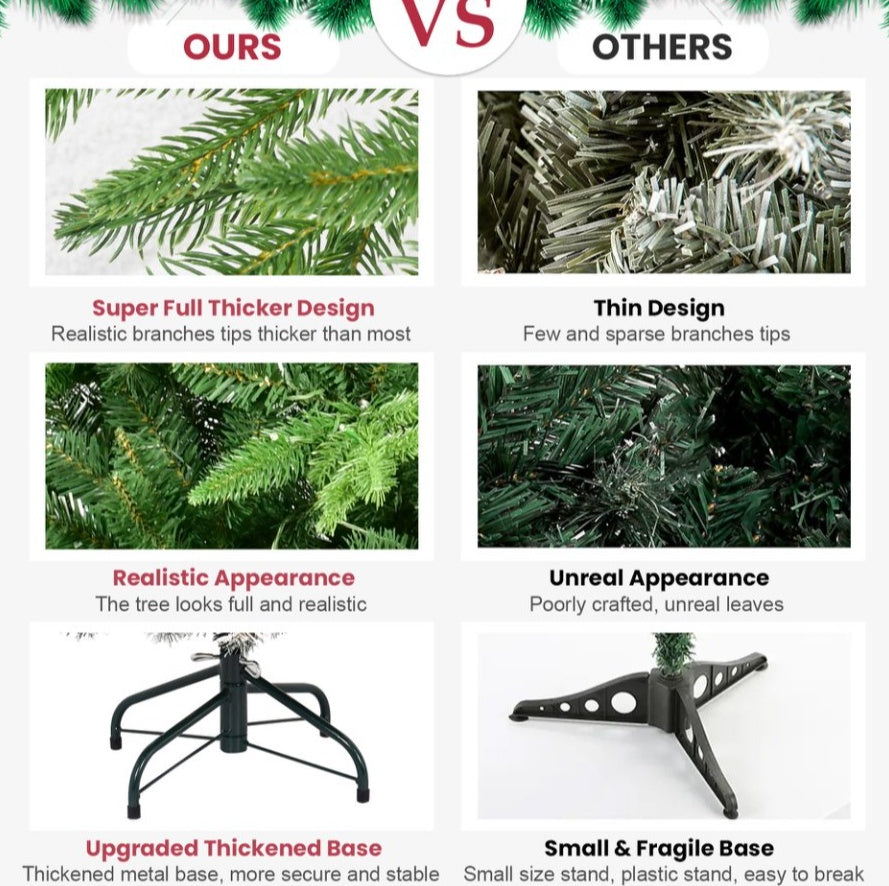 Christmas Tree 5,6,7,8,9ft PE PVC Hybrid Tree,hybrid Auto Tree Steel Wire,wire