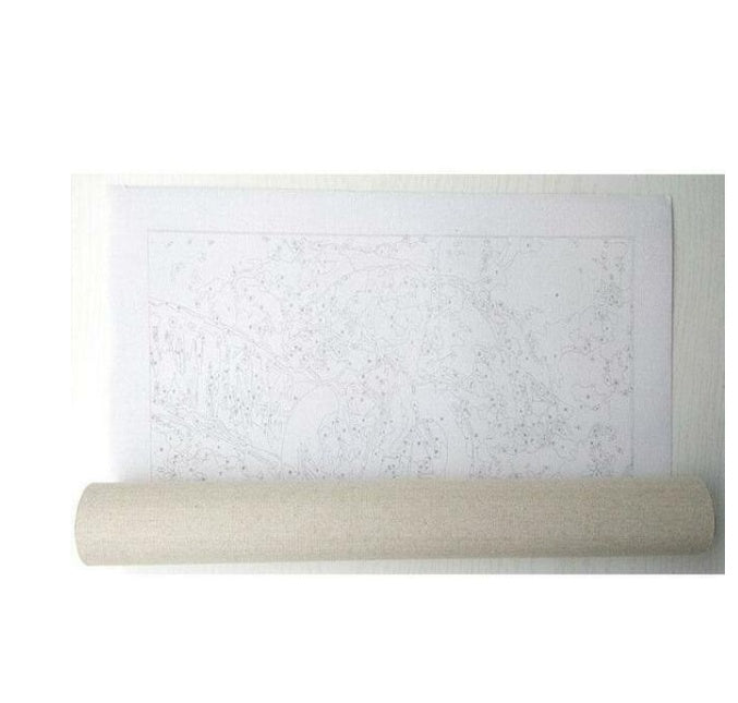 Digital Oil Painting Frameless Snowman Family