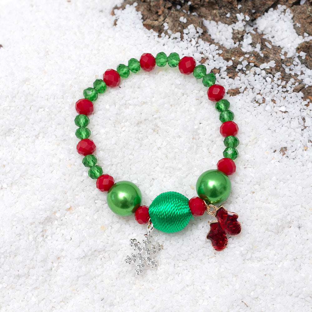 Personalized Elk Snowman Christmas Bracelet