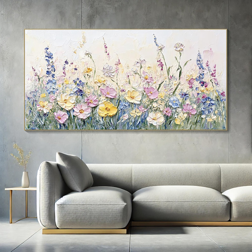 Handmade Oil Painting Canvas Wall Art Decoration 3D Palette Knife Flowers For Home Living Room Decor Rolled Frameless Unstretched Painting