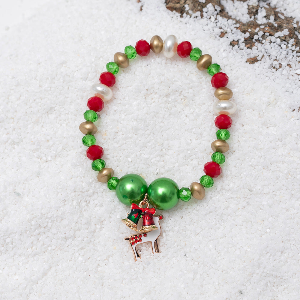 Personalized Elk Snowman Christmas Bracelet