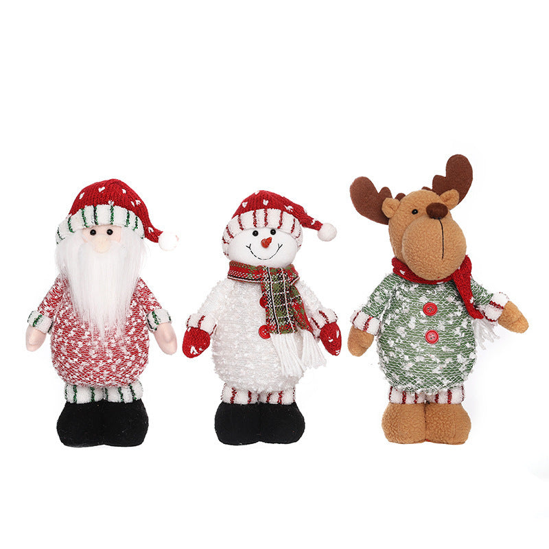 Illuminated Santa Snowman Elk Ornament