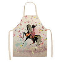 Apron Christmas Valentine's Day Linen Printing Home Kitchen Waterproof Thickened Graphic Customization Cross-border Apron