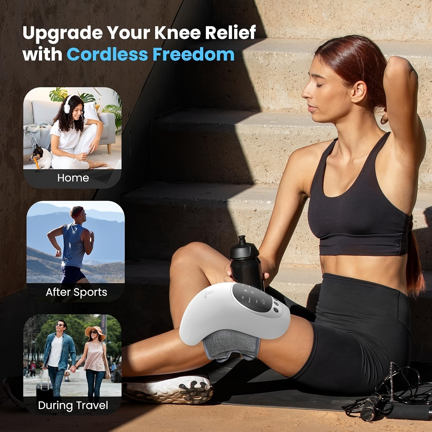 Wireless joint massager portable design for knee and shoulder pain relief