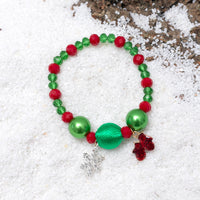 Personalized Elk Snowman Christmas Bracelet