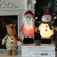 Illuminated Santa Snowman Elk Ornament